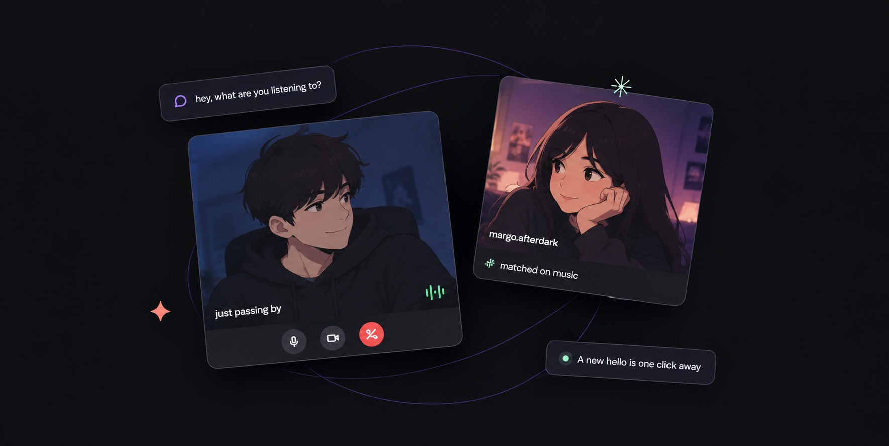 Two people having a friendly video chat online